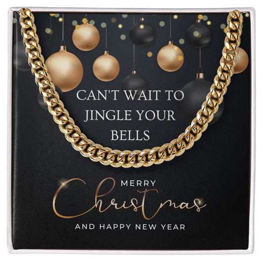 Funny Christmas Message Card Cuban Link Chain Necklace For Men, Funny Christmas Gift For Him, Holiday Present - Zensassy