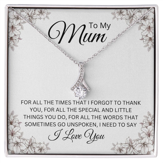 To My Mum, Alluring Beauty Gold Finish, Christmas and Birthday Gift, Mum Necklace - Zensassy