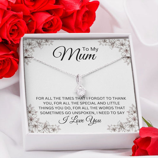 To My Mum, Alluring Beauty Gold Finish, Christmas and Birthday Gift, Mum Necklace - Zensassy