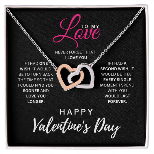 Interlocking Hearts Necklace, Valentine's Day Gift For Her - Zensassy