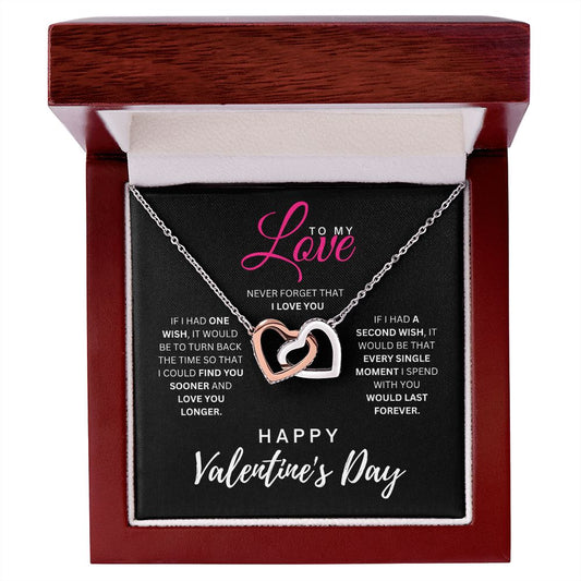 Interlocking Hearts Necklace, Valentine's Day Gift For Her - Zensassy