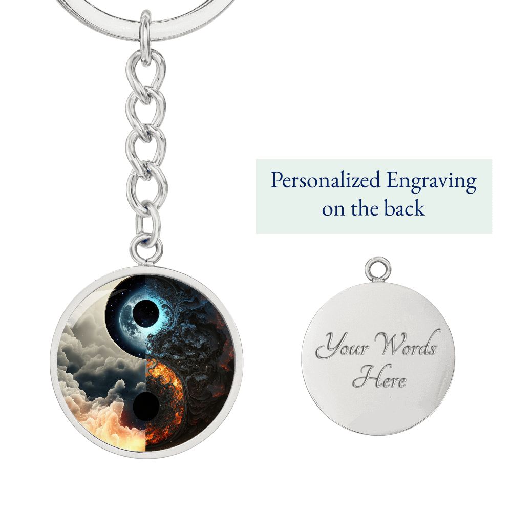 Yin Yang Water Key Ring, Spiritual Gift For Women and Men