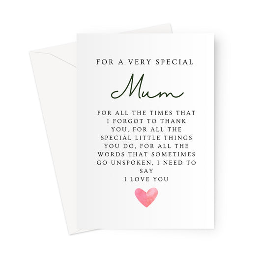 Mothers Day Card, Mothers Day Gift,Mum Gift,Birthday Gift,Personalised Card For Mum