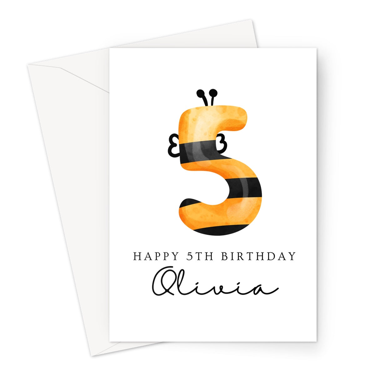 Baby Girl's and Baby Boy's Fifth Birthday Card