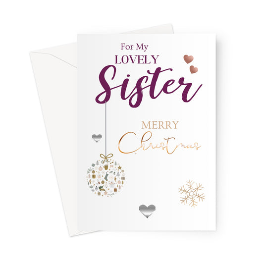 Personalised Christmas Card For Her, Christmas Card For Sister