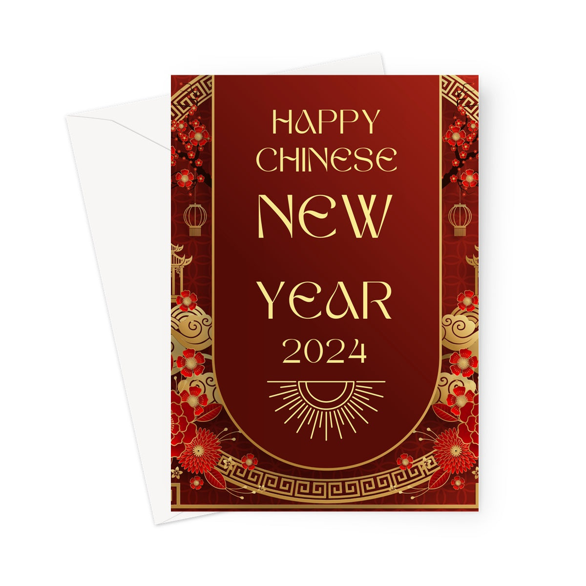 Lunar New Year 2024 Greeting Card, The Year of Dragon