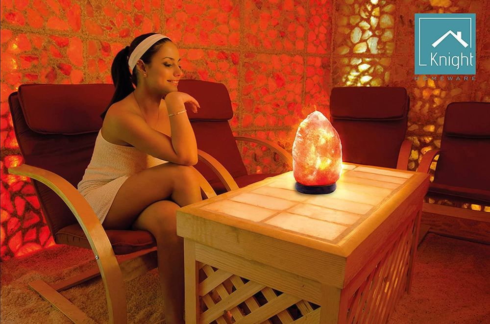 Himalayan Natural & Handicraft Salt Lamp Healing Rock-Bulb Wooden Base  (3-5 Kg)